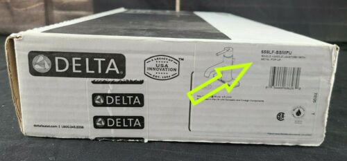 delta faucet model number on original box