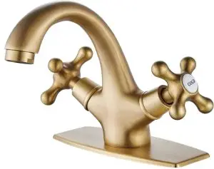 single-hole two knob bathroom sink faucet